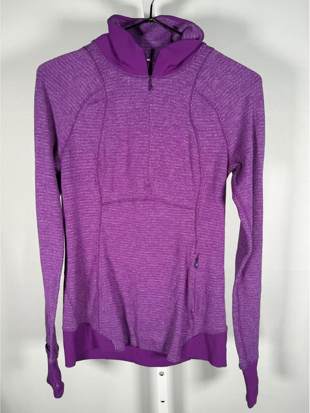 Lululemon Runderful 1/2 Zip Mini Check Pique Tender Violet Heathered Size 4 - Picture 3 of 8